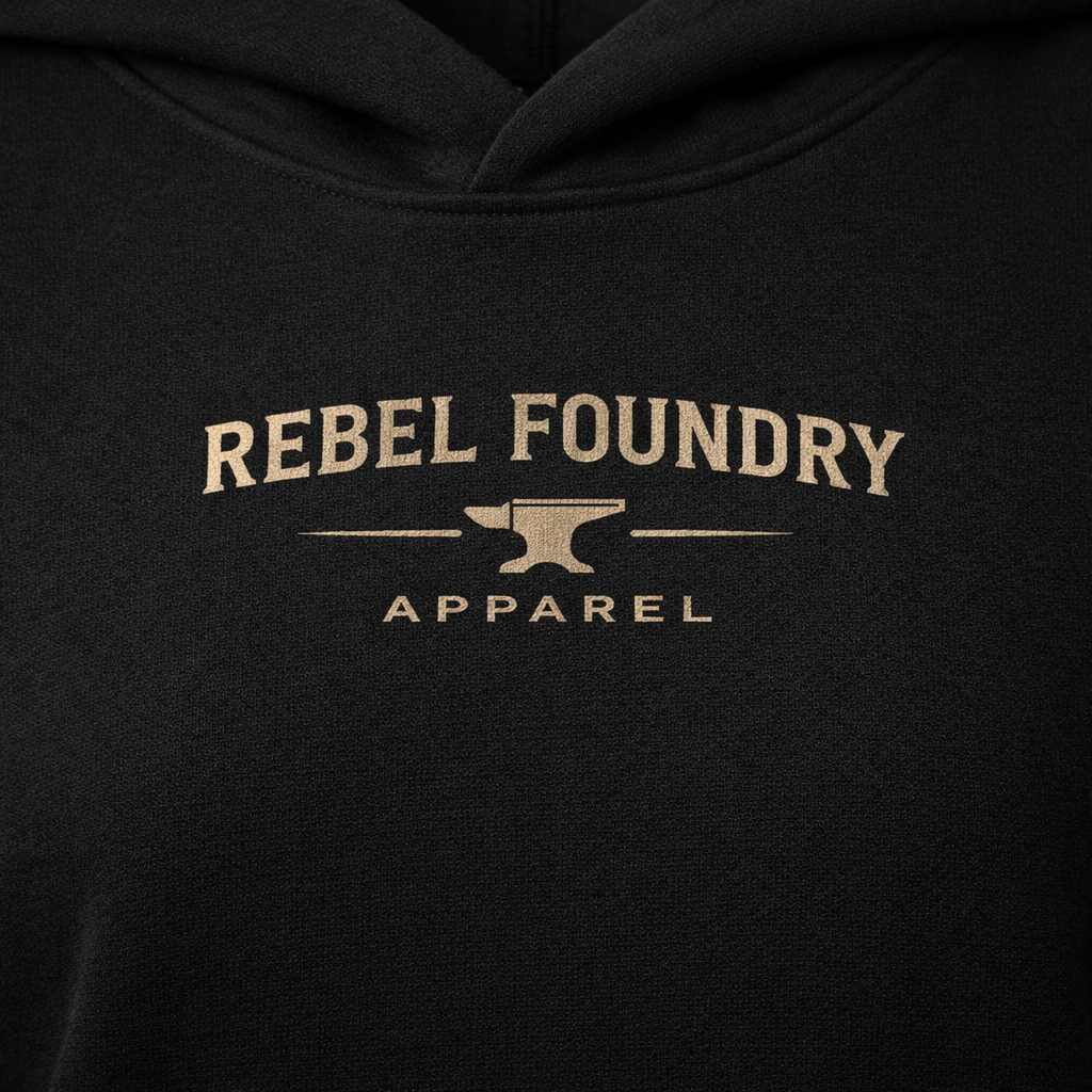 Rebel Foundry Women’s Core Midweight Hoodie – Wordmark - Black