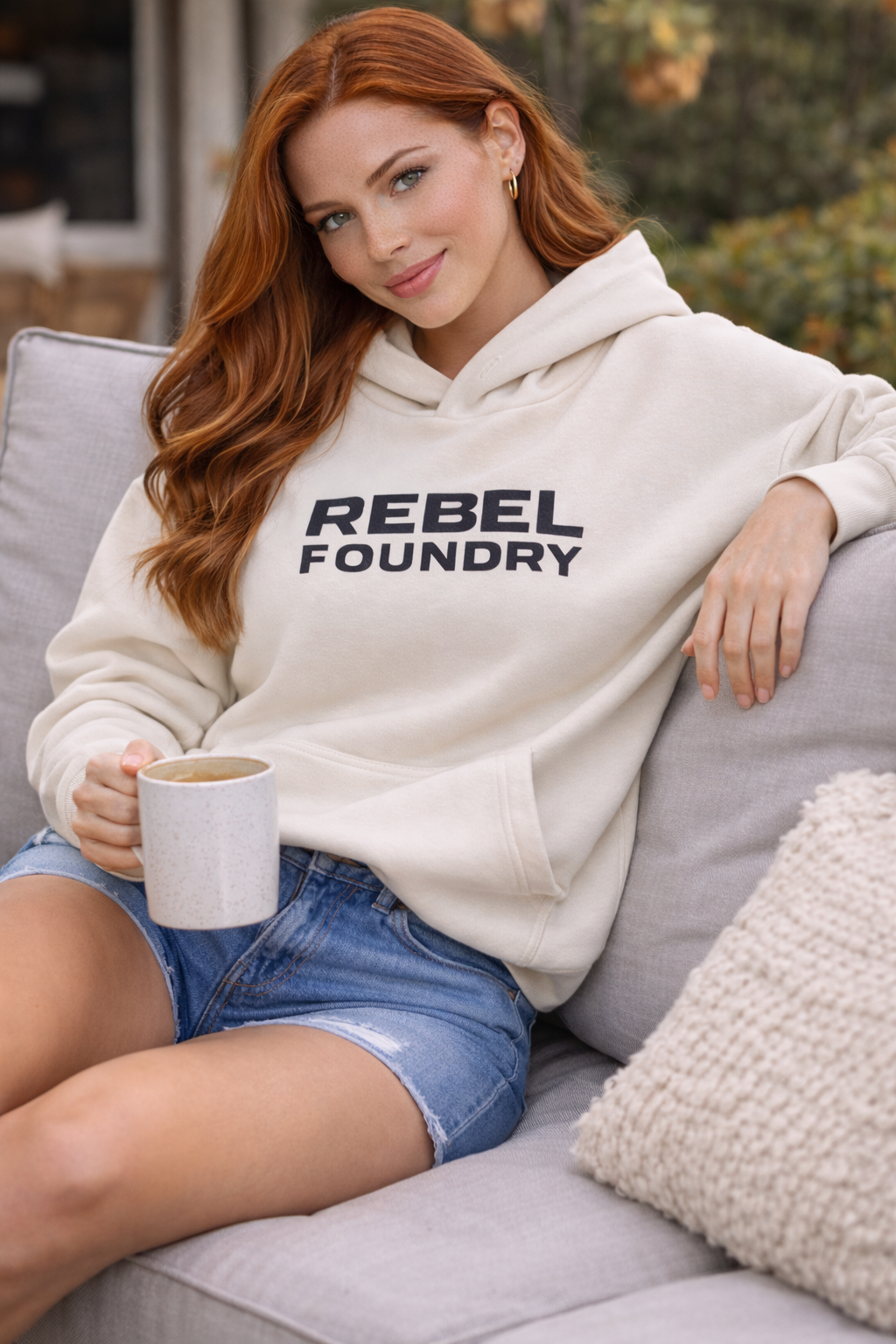 Rebel Foundry Women’s Core Midweight Hoodie – Bone