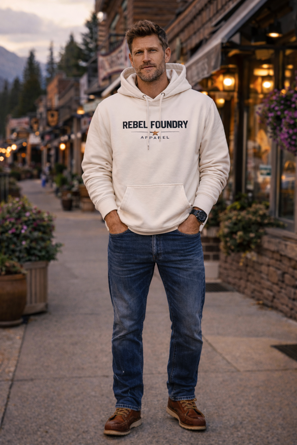 Rebel Foundry Men’s Flagship Heavyweight Hoodie
- Bone