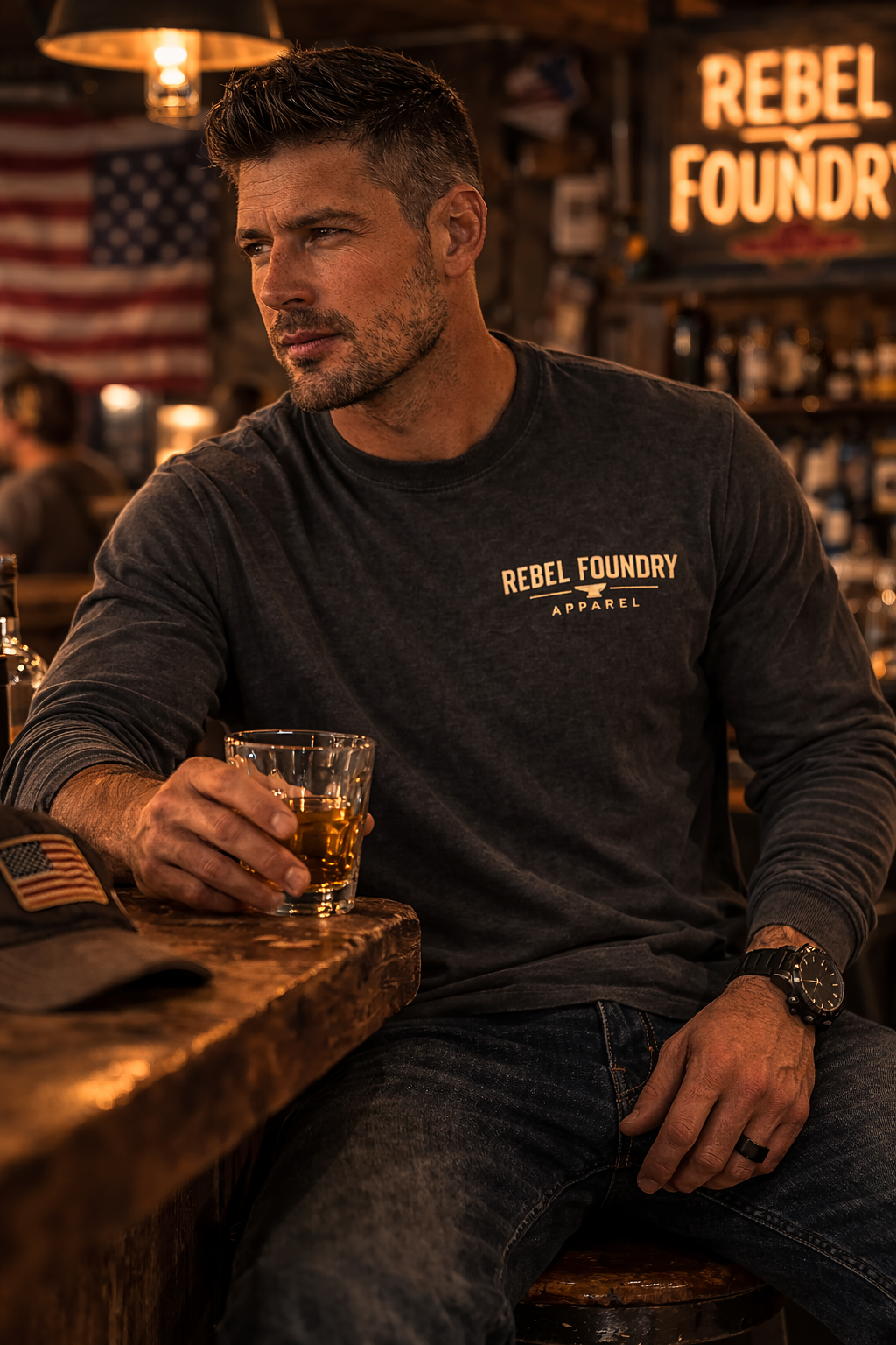 Rebel Foundry Men’s Core Long Sleeve Tee - Black