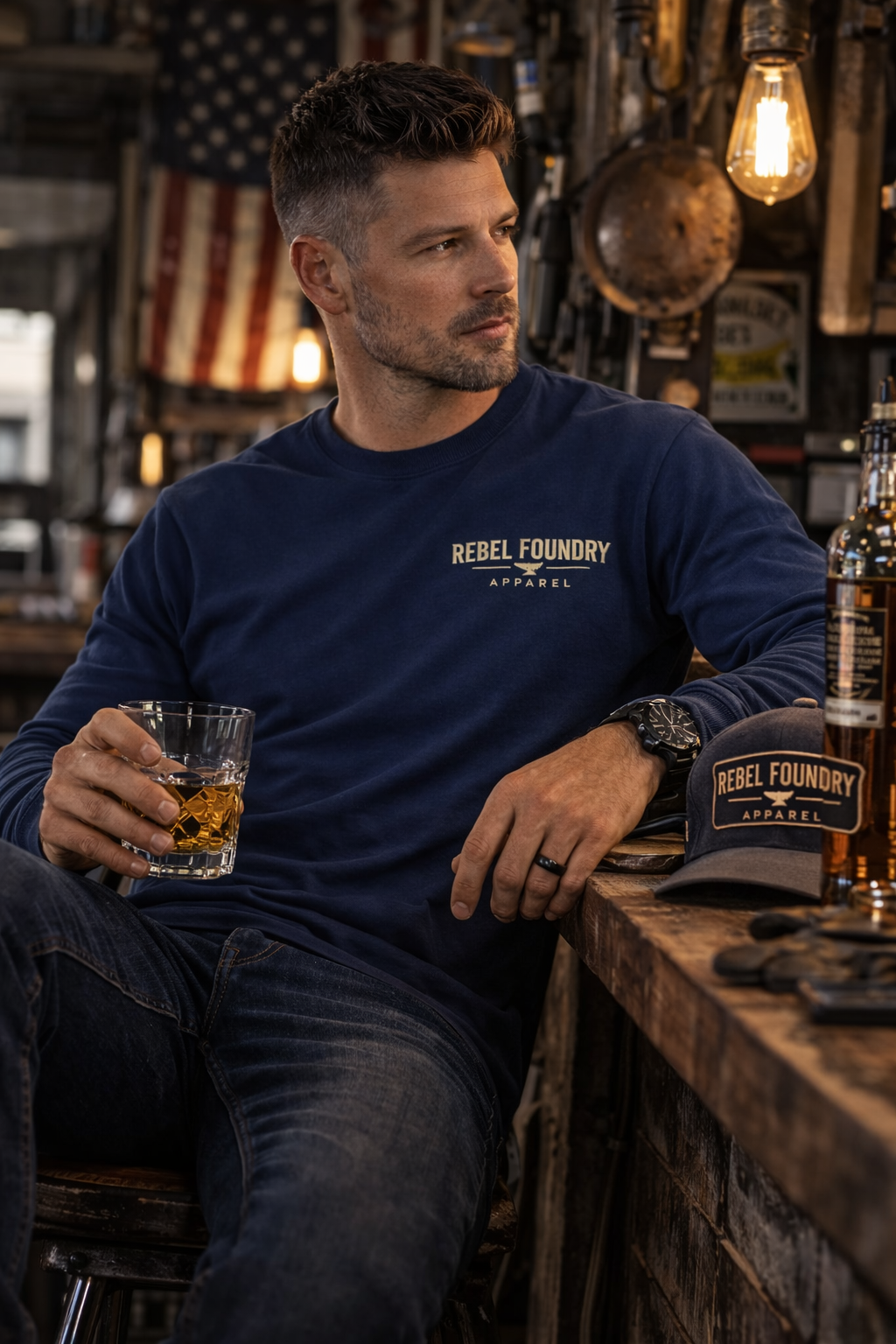 Rebel Foundry Men’s Core Long Sleeve Tee - Midnight