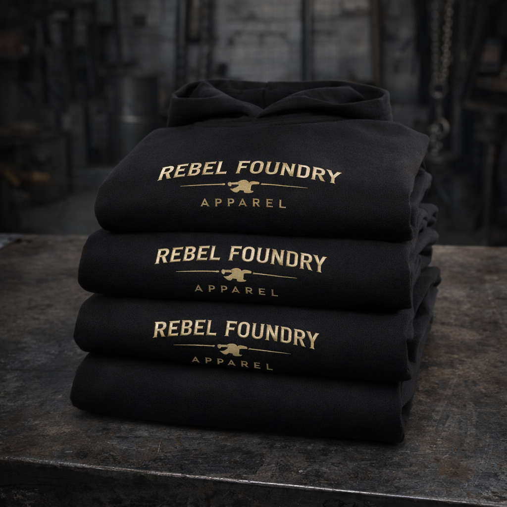 Rebel Foundry Women’s Core Midweight Hoodie – Wordmark - Black