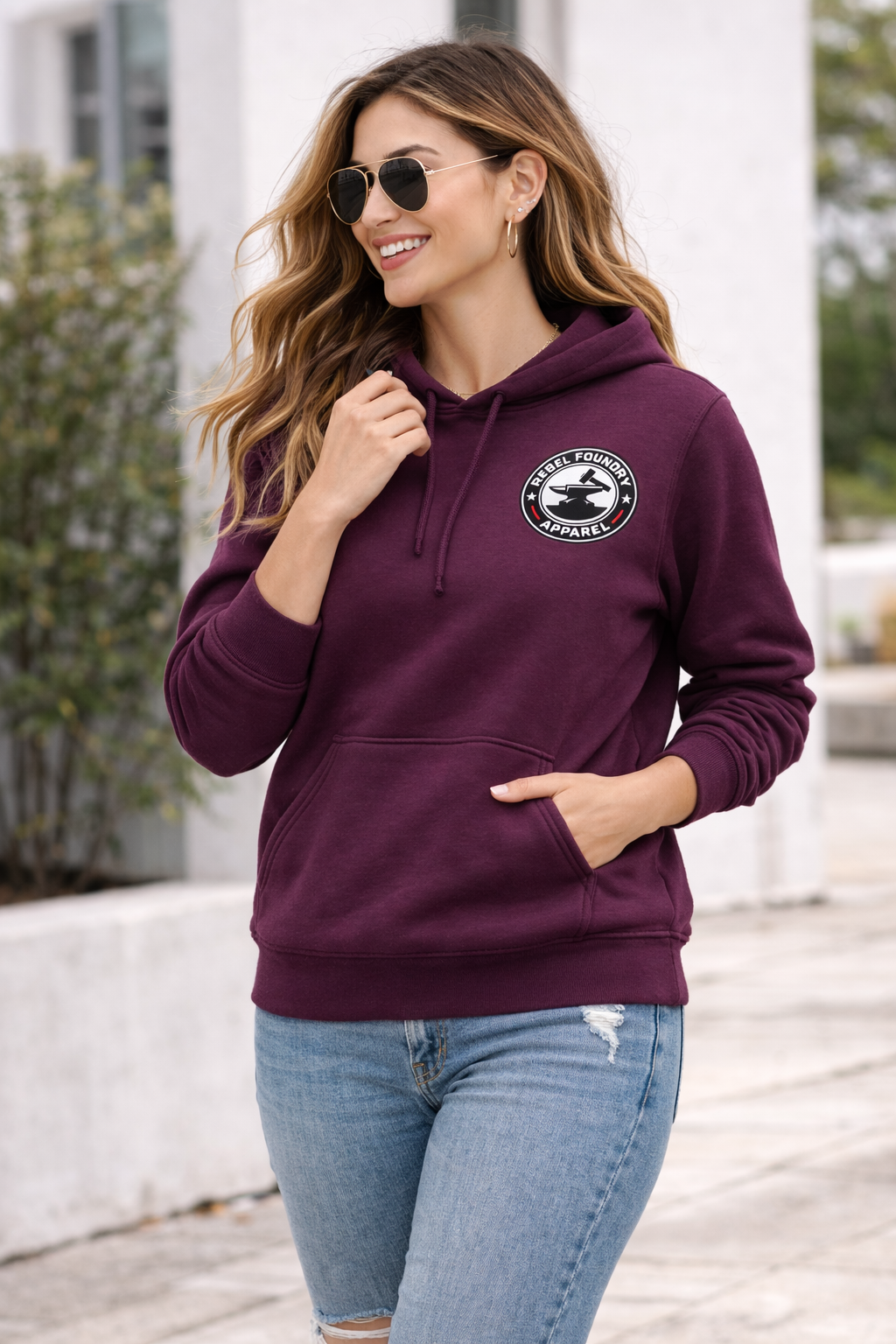 Rebel Foundry Women’s Heavyweight Weekend Badge Hoodie
