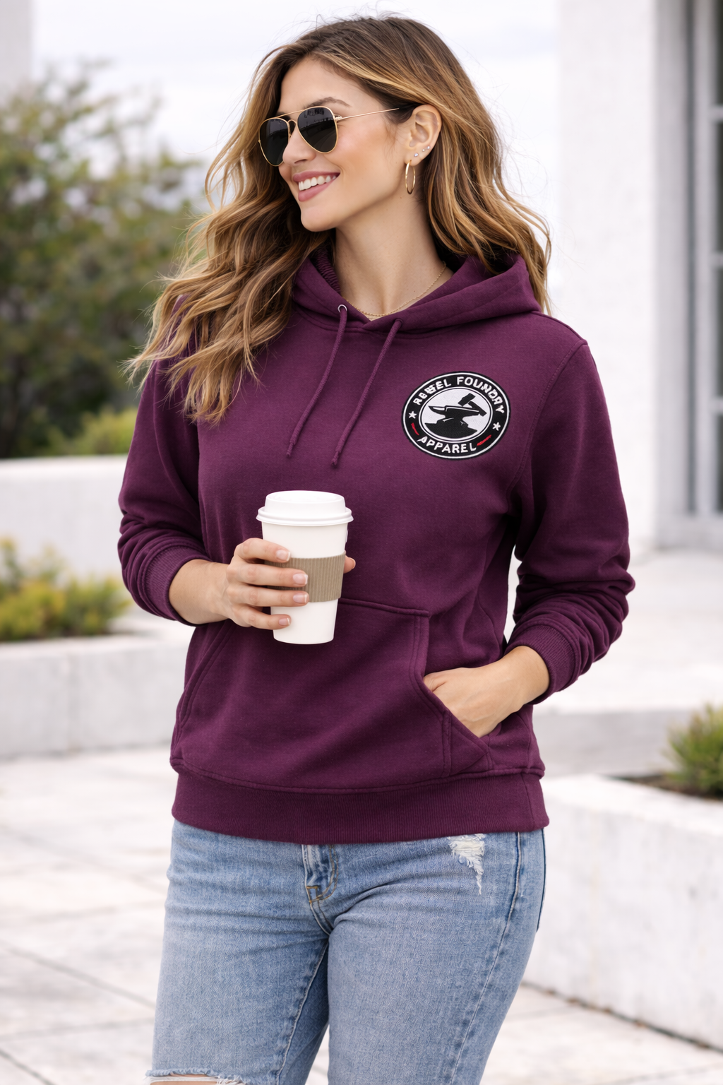 Rebel Foundry Women’s Heavyweight Weekend Badge Hoodie