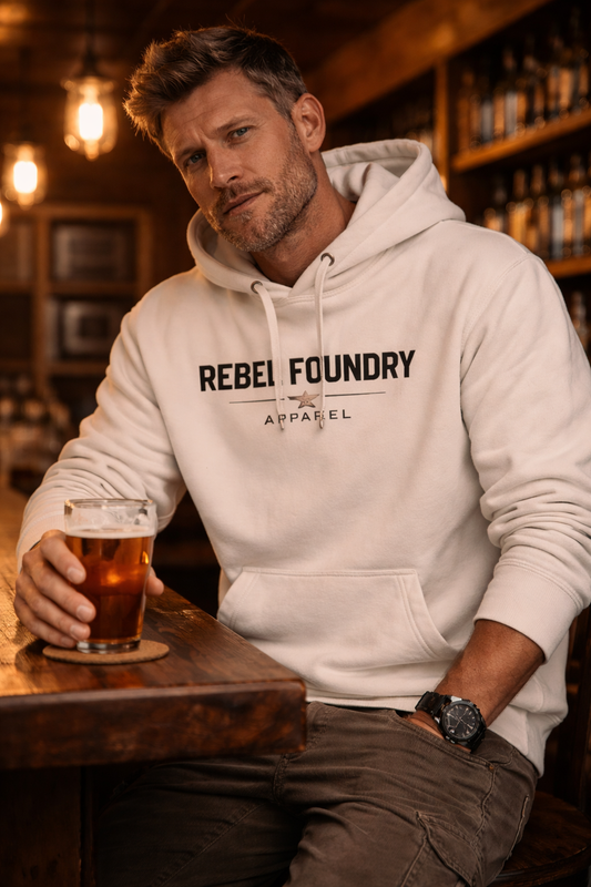 Rebel Foundry Men’s Flagship Heavyweight Hoodie
 - Bone
