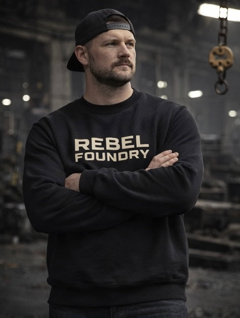 Rebel Foundry Men’s Core Heavyweight Crewneck - Black
